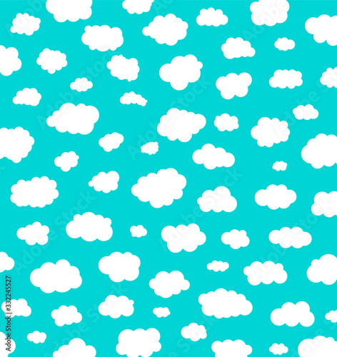 Clouds on blue background. Vector illustration