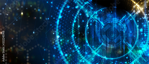 Technology data background, idea of global business solution