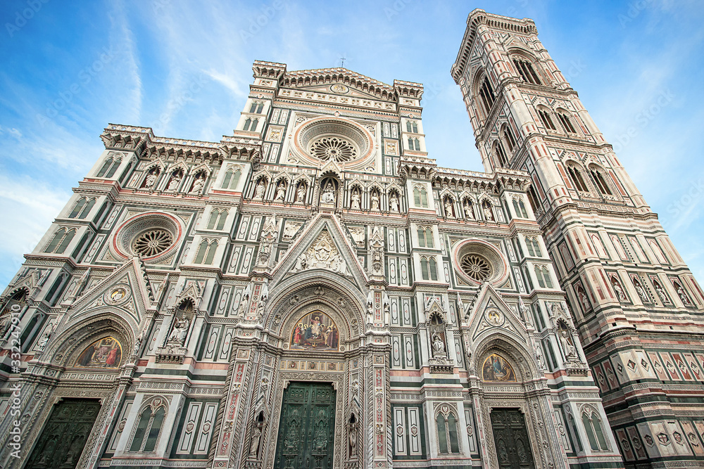 Cathedral of Saint Mary of the Flower in Florence in Italy in summer