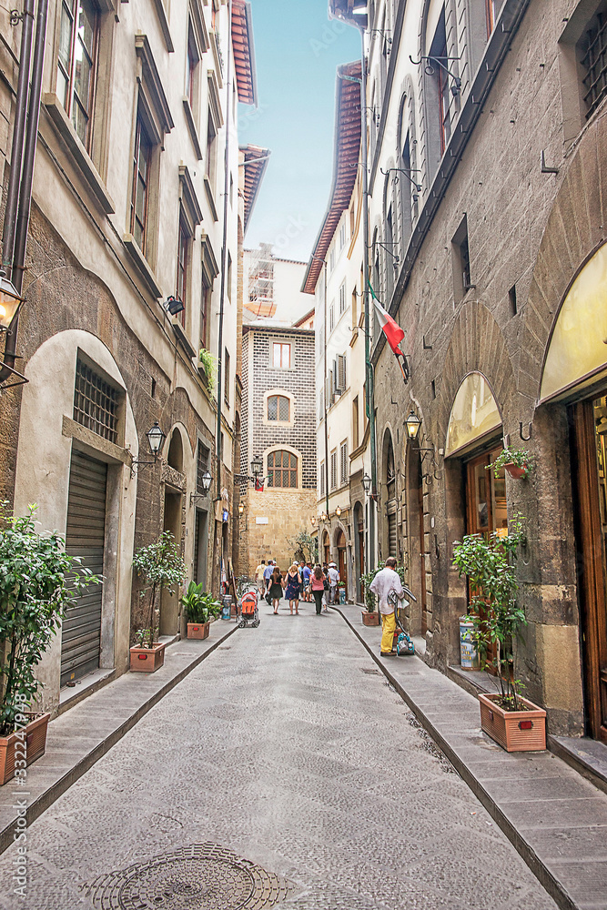 Street  in Florence in Italy in summer
