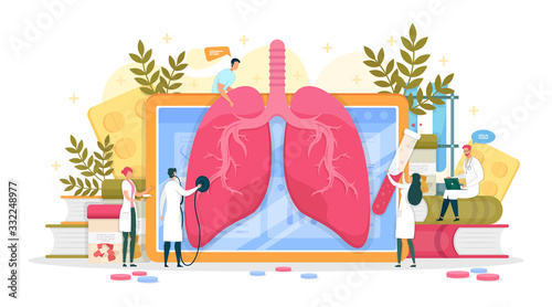 Team Experienced Doctor Diagnosed Large Lung.