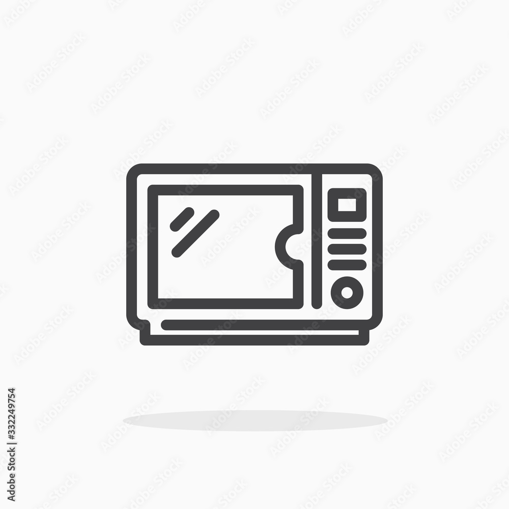 Microwave icon in line style. Editable stroke. Microwave icon in line style. Editable stroke.