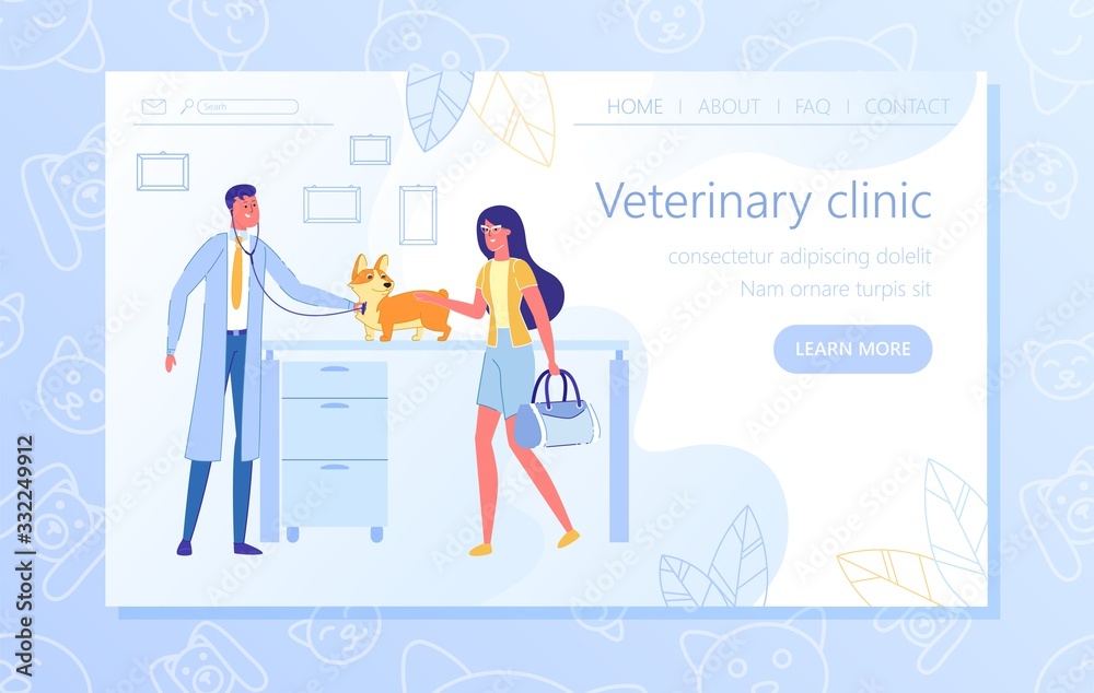 Qualitative Diagnosis Dog in Veterinary Clinic.