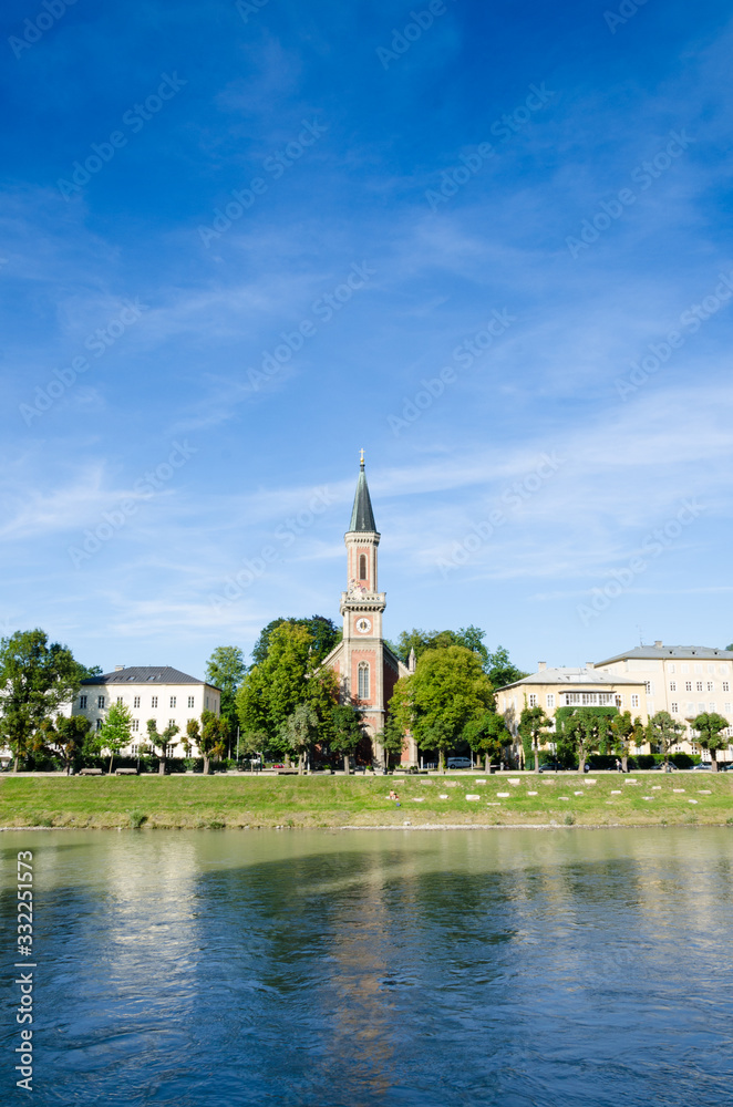 A Church in Salzburg along the river