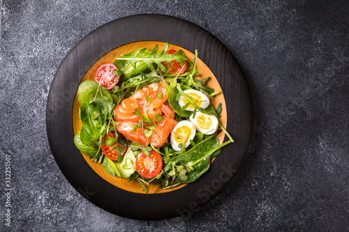 Salmon Salad with Vitamins in vegetables and herbs