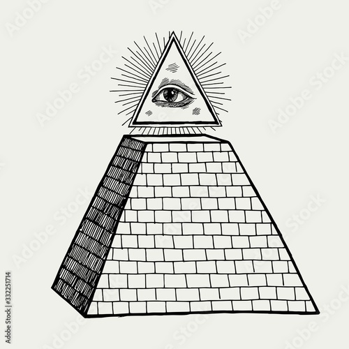 The eye of providence on the top of the pyramid.