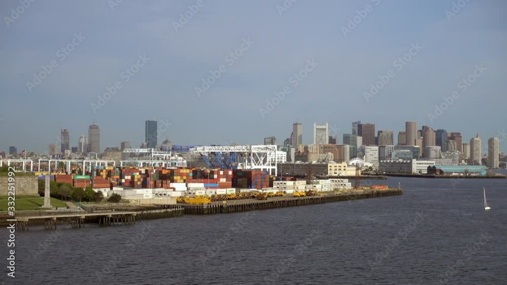 Approaching Boston City Downtown From The Ocean Approaching Boston City Downtown From The Ocean