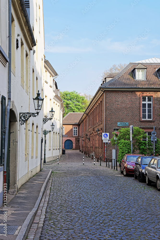 Street in the Old city center in Dusseldorf in Germany