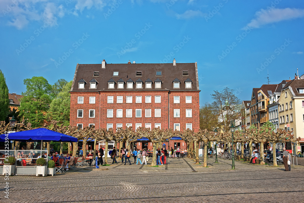 Old city center in Dusseldorf in Germany