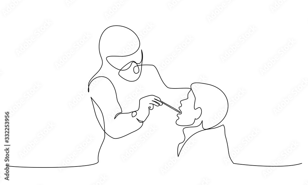 Medical staff take Coronavirus test by mouth Medical staff take Coronavirus test by mouth