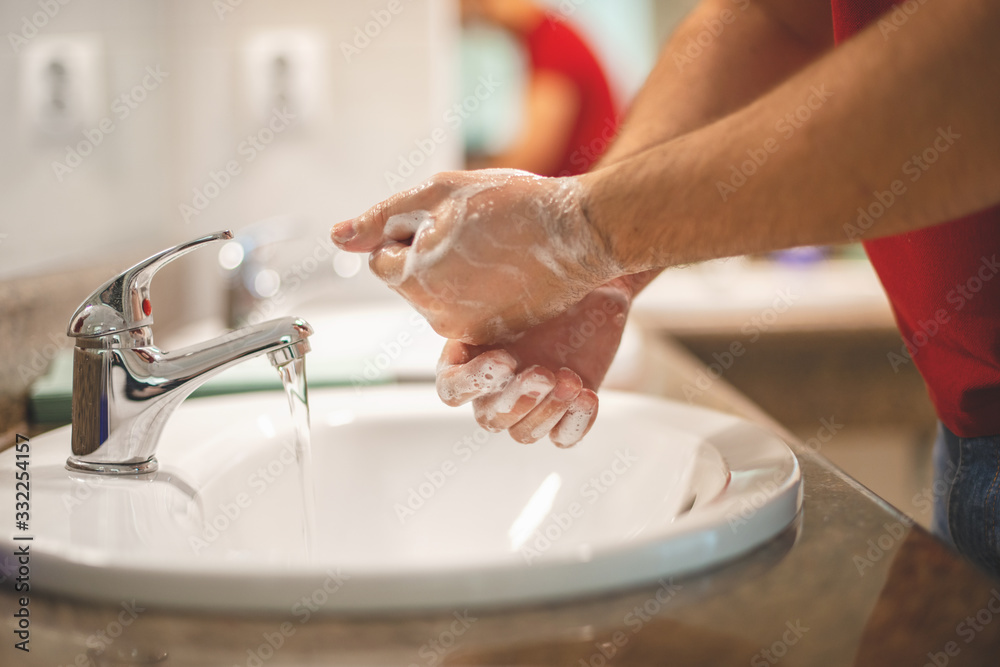 Washing hands rubbing with soap man for corona virus prevention, hygiene to stop spreading coronavirus. Washing hands rubbing with soap man for corona virus prevention, hygiene to stop spreading coronavirus.