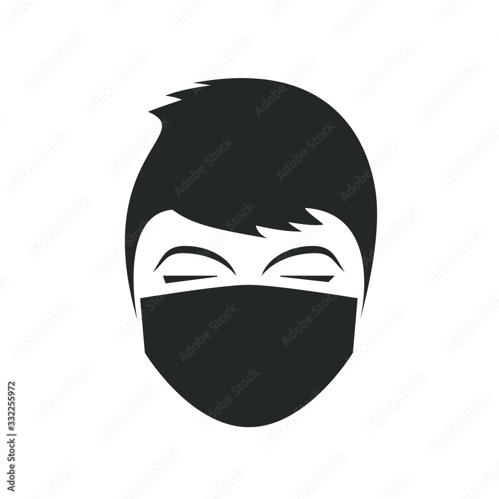 Corona virus medical face mask icon