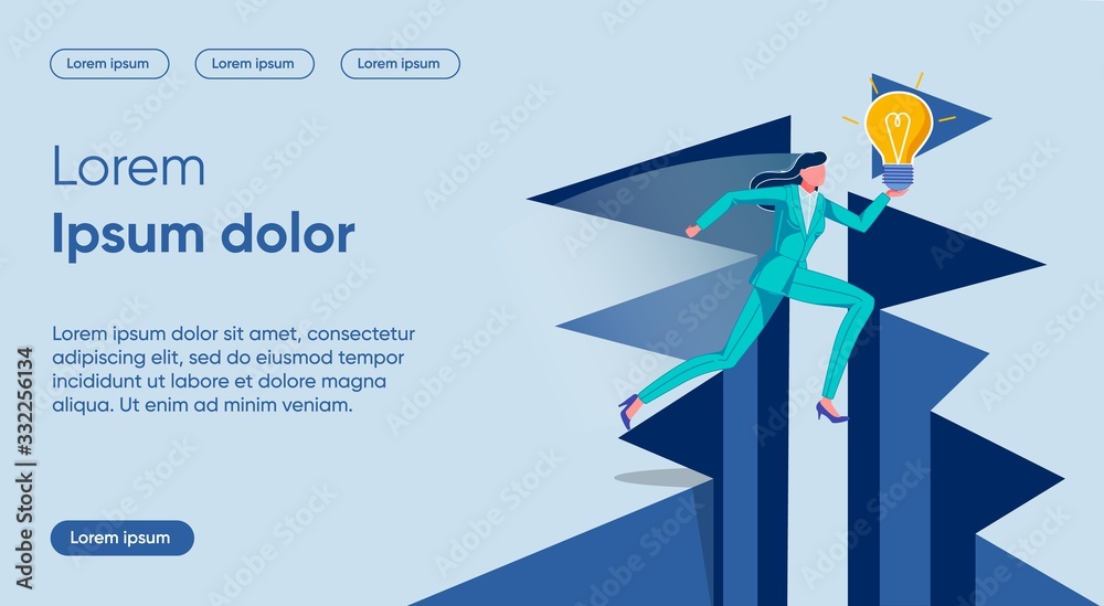 Idea Carrying Flat Landing Page Vector Template Idea Carrying Flat Landing Page Vector Template