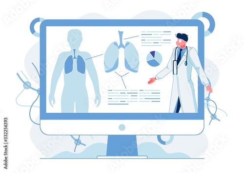 Human Lungs Anatomy Study Vector Illustration