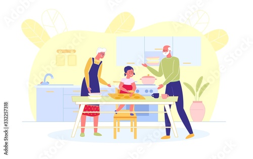 Cooking Dinner with Grandparents at Big Kitchen.