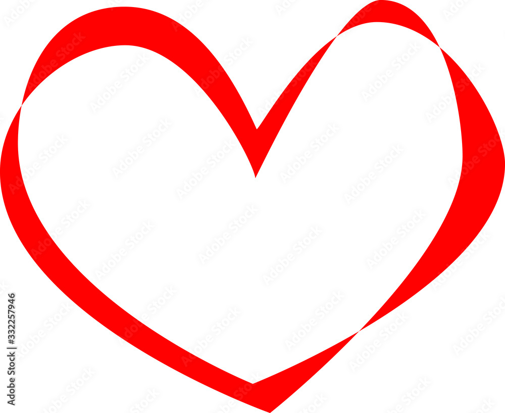 Heart line vector, imitation of the Moebius strip in red heart shape, endless love symbol with visual points of heartbeat, simple love sign Heart line vector, imitation of the Moebius strip in red heart shape, endless love symbol with visual points of heartbeat, simple love sign