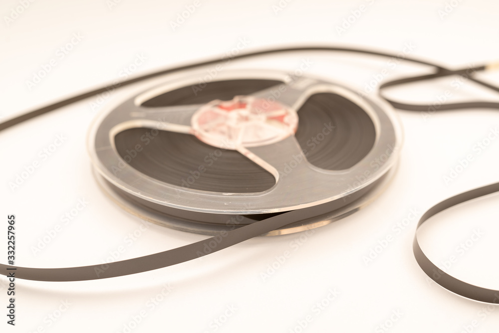old tape for stereo recording on white background old tape for stereo recording on white background