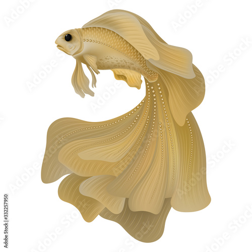 Gold fish isolated on a white background. Vector illustration. EPS 10