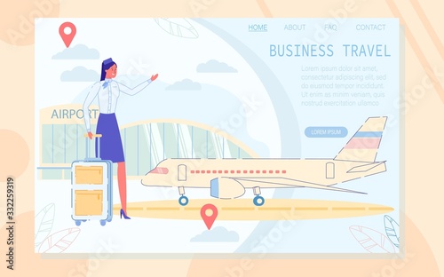 Landing Page Offering Business Worldwide Flights