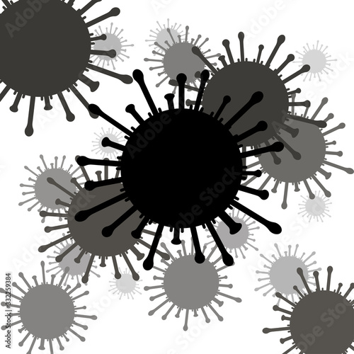 Virus Pandemic Protection Concept. Coronavirus abstract background. Novel coronavirus on white background. Vector illustration.