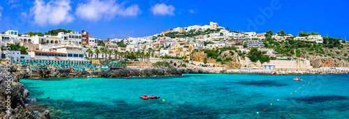 Fototapeta Naklejka Na Ścianę i Meble -  Summer holidays in Puglia. Coastal town Castro with crystal sea. South of Italy