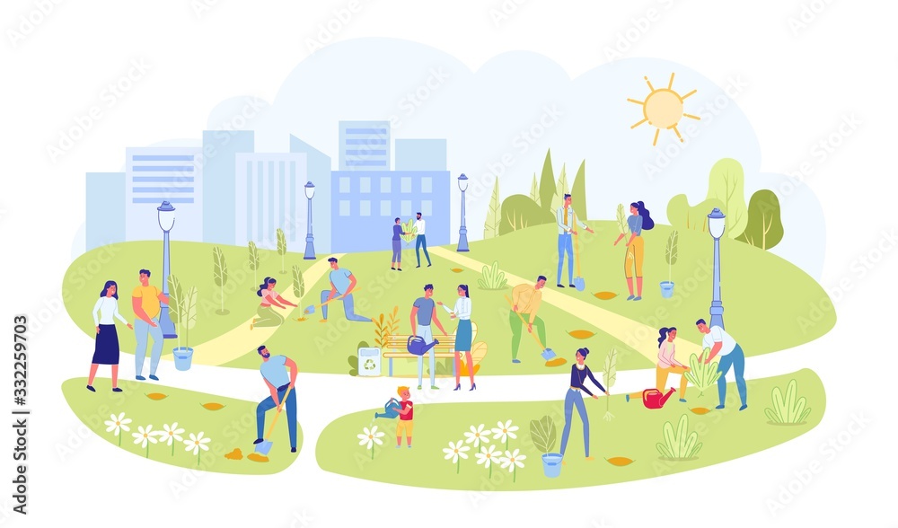 People Engaged Landscaping and Greening City Park. People Engaged Landscaping and Greening City Park.