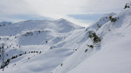 Planneralm skiing resort in winter,  Austrian Alps photo