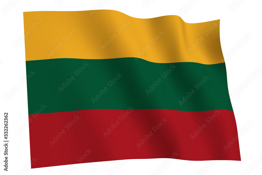 Fototapeta premium Lithuania Flag waving. Flag of Lithuania waving in the wind