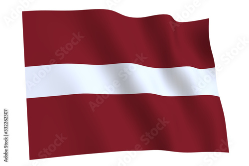 Latvia Flag waving. Flag of Latvia waving in the wind