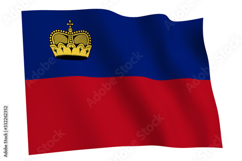 Liechtenstein Flag waving. Flag of Liechtenstein waving in the wind