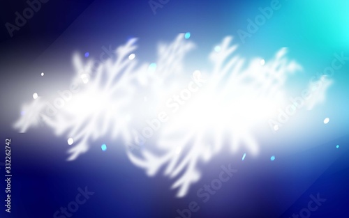 Dark BLUE vector background with xmas snowflakes. Shining colored illustration with snow in christmas style. The template can be used as a new year background.