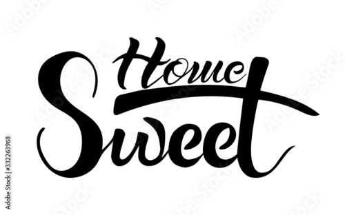  freehand lettering sweet house lettering vector illustration