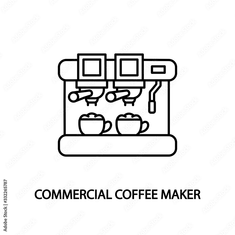 Coffee maker line flat icon. Coffee machine for restaurants. Editable strokes. Coffee maker line flat icon. Coffee machine for restaurants. Editable strokes.