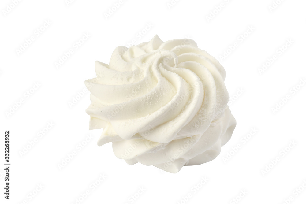 vanilla marshmallow on white background