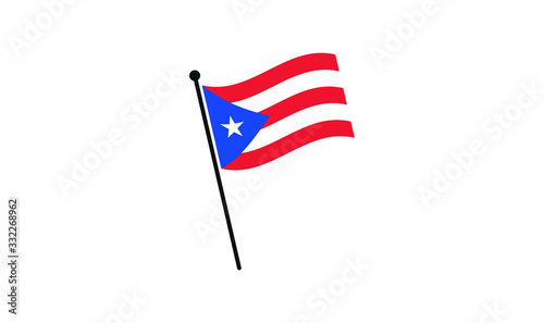 puerto rico flag icon vector ,puerto rico waving  flag illustration