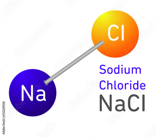 Sodium Chloride molecule model NaCI illustration photo