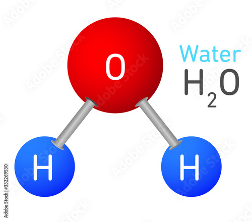 Water molecule model H2O illustration