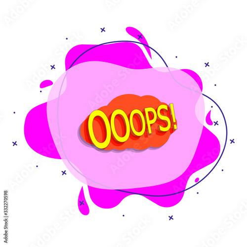 Comic speech bubble with expression text ooops liquid bacdge icon. Simple color vector of people around the world icons for ui and ux, website or mobile application