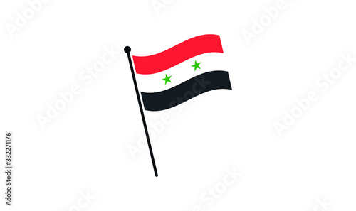 Flag of Syria icon,syrian flag waving icon illustration