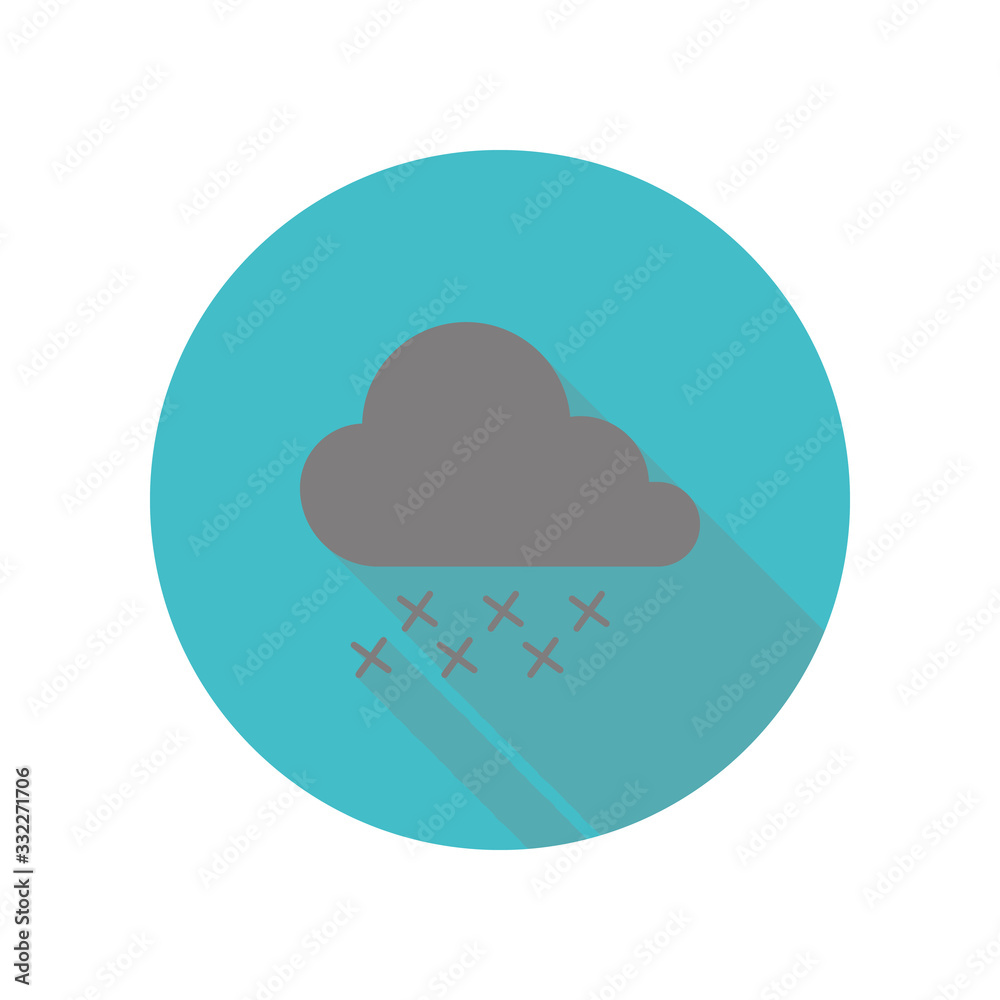 Cloud snowflake long shadow icon. Simple glyph, flat vector of web icons for ui and ux, website or mobile application Cloud snowflake long shadow icon. Simple glyph, flat vector of web icons for ui and ux, website or mobile application