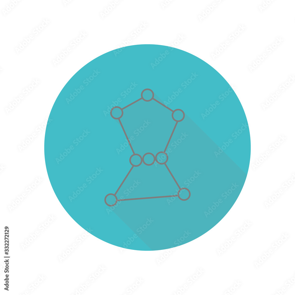 Constellation star long shadow icon. Simple glyph, flat vector of web icons for ui and ux, website or mobile application Constellation star long shadow icon. Simple glyph, flat vector of web icons for ui and ux, website or mobile application