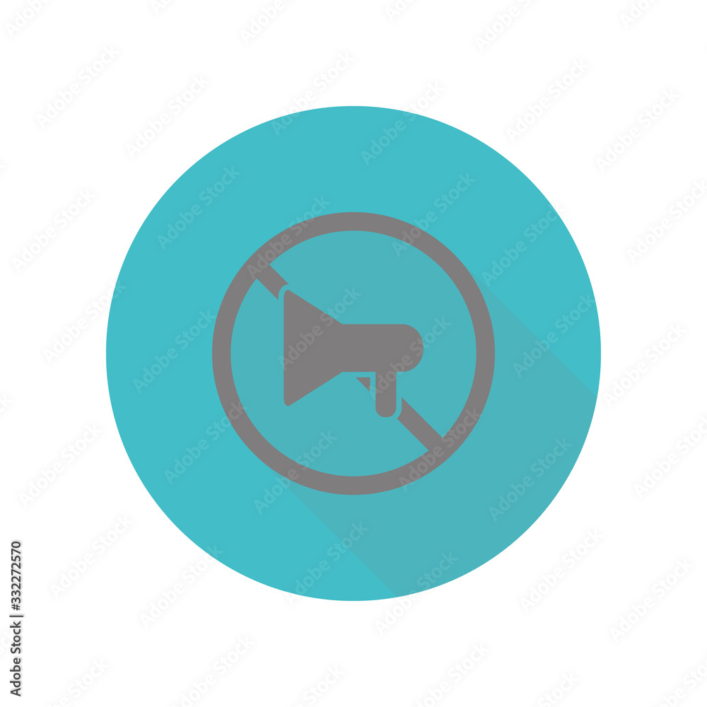 No megaphone long shadow icon. Simple glyph, flat vector of web icons for ui and ux, website or mobile application No megaphone long shadow icon. Simple glyph, flat vector of web icons for ui and ux, website or mobile application