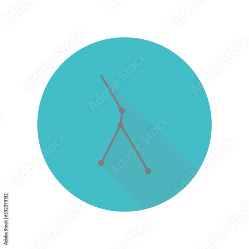 Constellation and part of zodiacal system canser long shadow icon. Simple glyph, flat vector of web icons for ui and ux, website or mobile application
