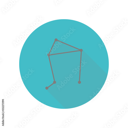 Constellation and part of zodiacal system canser libra long shadow icon. Simple glyph, flat vector of web icons for ui and ux, website or mobile application