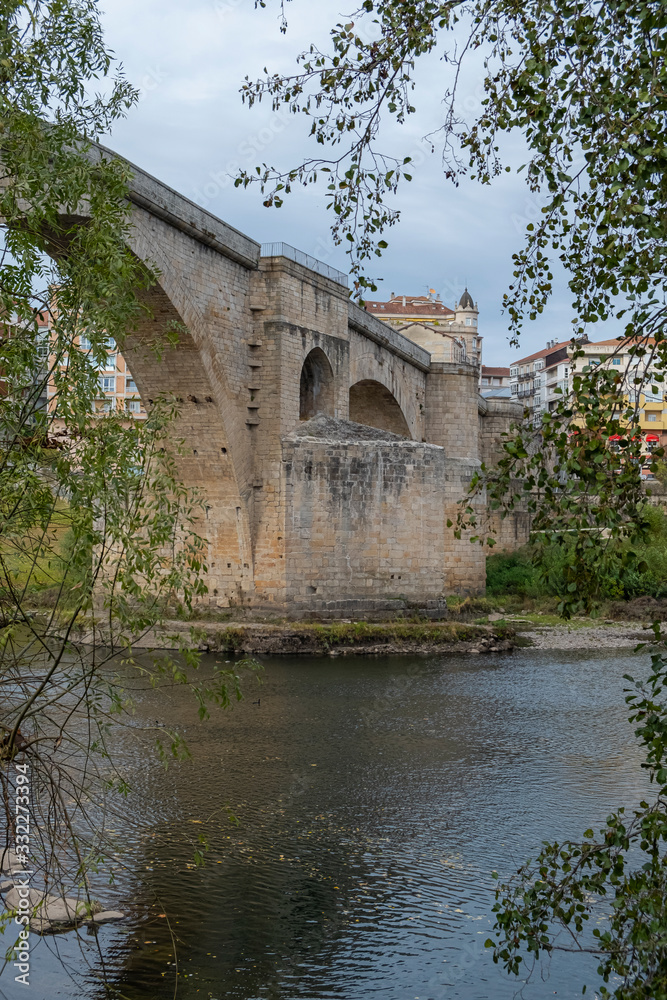 Medieval bridge of Roman foundation over the river Miño in Ourense Medieval bridge of Roman foundation over the river Miño in Ourense