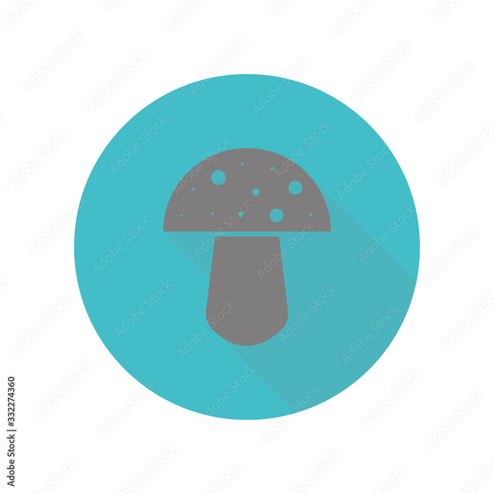 Amanita long shadow icon. Simple glyph, flat vector of web icons for ui and ux, website or mobile application Amanita long shadow icon. Simple glyph, flat vector of web icons for ui and ux, website or mobile application