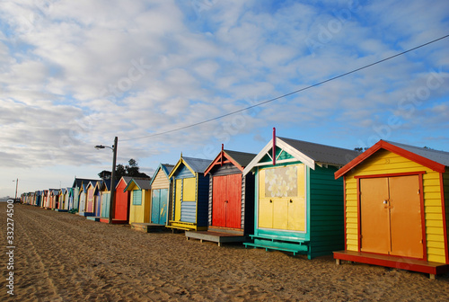 The famous beach house at Brighton Beach, Melbourne, Australia © peacefoo