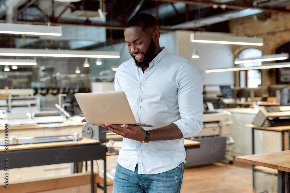 Be master of what you are doing. Confident male worker posing in office Be master of what you are doing. Confident male worker posing in office