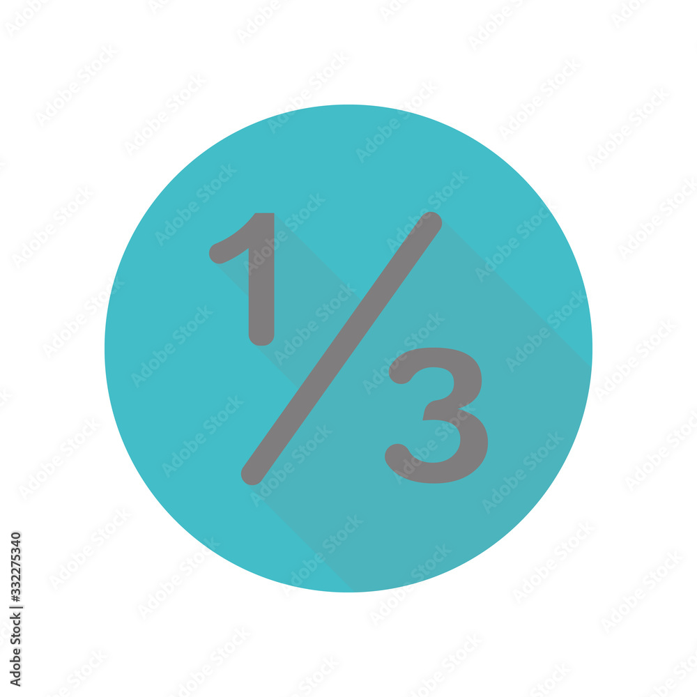 Sign numbers three in one long shadow icon. Simple glyph, flat vector of web icons for ui and ux, website or mobile application Sign numbers three in one long shadow icon. Simple glyph, flat vector of web icons for ui and ux, website or mobile application