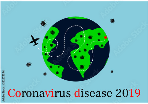 Covid-19. Coronavirus disease (2019-nCoV) vector design. Wordwide epidemic outbreak. Web banner concept. Awareness, prevent, information, news. Coronavirus icons 